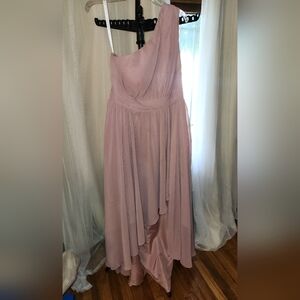 Azazie Pink One Shoulder Sweetheart Gown